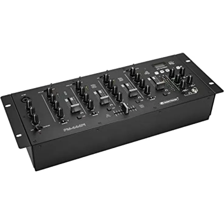 OMNITRONIC PM-444Pi 4-Kanal-DJ-Mixer mit Player & USB-Interface | 4-Kanal-DJ-Mixer mit Bluetooth, MP3-Player und USB-Schnittstelle
