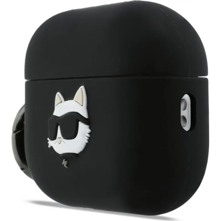 CG Mobile Karl Lagerfeld Silikonhülle „Chaupette Head 3D“ für AirPods Pro 3 (Schwarz) mit Karabinerhaken und langlebigem Silikon – Bild 2