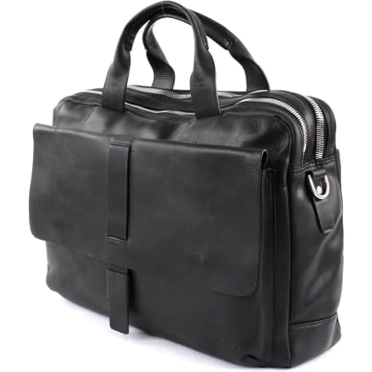 JOOP! Aktentasche Loreto Pandion BriefBag MHZ, aus edlem Fettleder, für Laptops bis 33x20x3 cm, schwarz – Bild 2