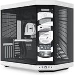 HYTE Y70 Mid Tower Gehäuse Weiß (E-ATX/ATX/M-ATX/M-ITX) - HYTE Dual Chamber Mid-Tower Case mit doppelter Platte aus gehärtetem Glas