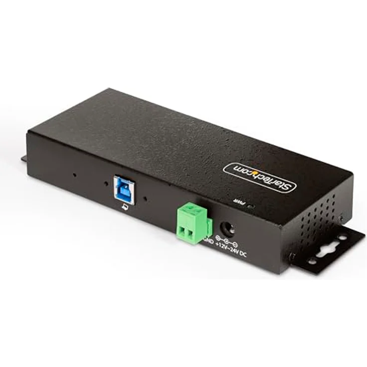 StarTech.com 7-Port USB 3.0 Hub mit Metall-Industriegehäuse, Managed, ESD & Überspannungsschutz, Wand-/Tisch-/DIN-Schienenmontage, USB 3.1/3.2 Gen 1 5Gbps, USB Verteiler/Splitter (5G7AINDRM-USB-A-HUB) – Bild 2