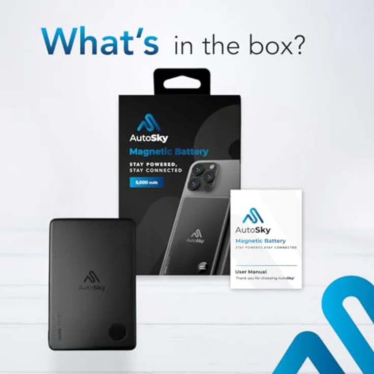 AutoSky Magnetische Powerbank 5000mAh | Kabellos & USB-C mit LED Display – Bild 8