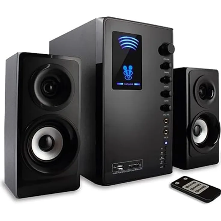 Tracer SPEAKERS 2.1 TUMBA Heim-Audio-MIDI-System 10 W Schwarz, kabelloses Bluetooth, SD Kartenleser, Fernbedienung