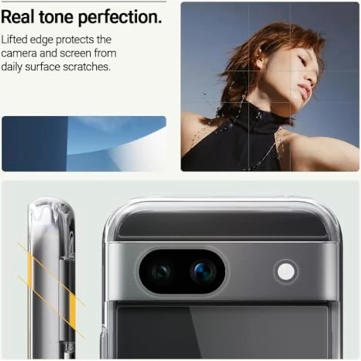 Caseology Capella für Google Pixel 8a Hülle [kristallklar] Fallschutz in Militärqualität, seitliche Griffmuster - Crystal Clear – Bild 5