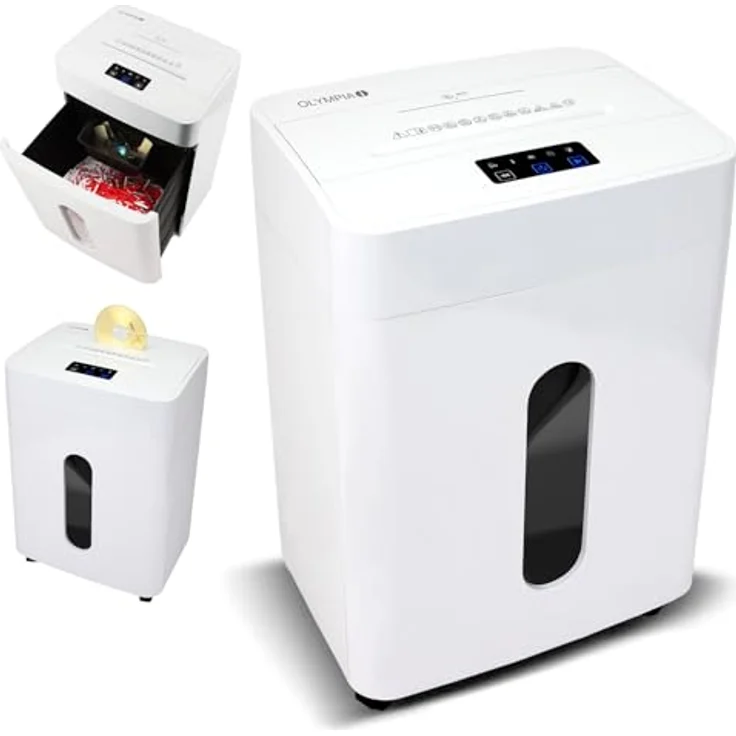 Olympia MC 2508 S, Aktenvernichter mit Mikroschnitt, 25 Liter Auffangvolumen, leise (45 dB) in weiß – Bild 1