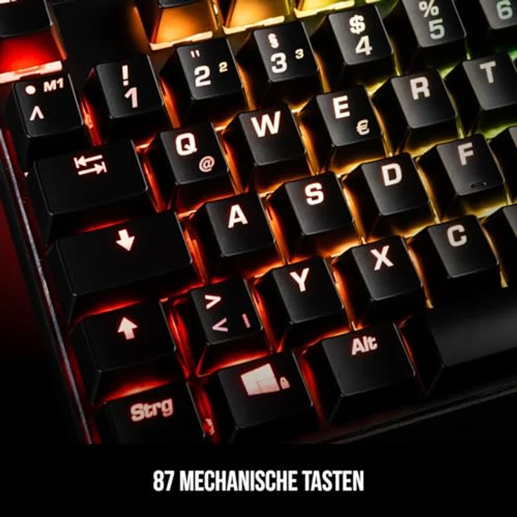 Modecom Volcano Lanparty Plus RGB, mechanische TKL-Tastatur mit Outemu Brown Switches, Schwarz, abnehmbares USB-Kabel – Bild 2