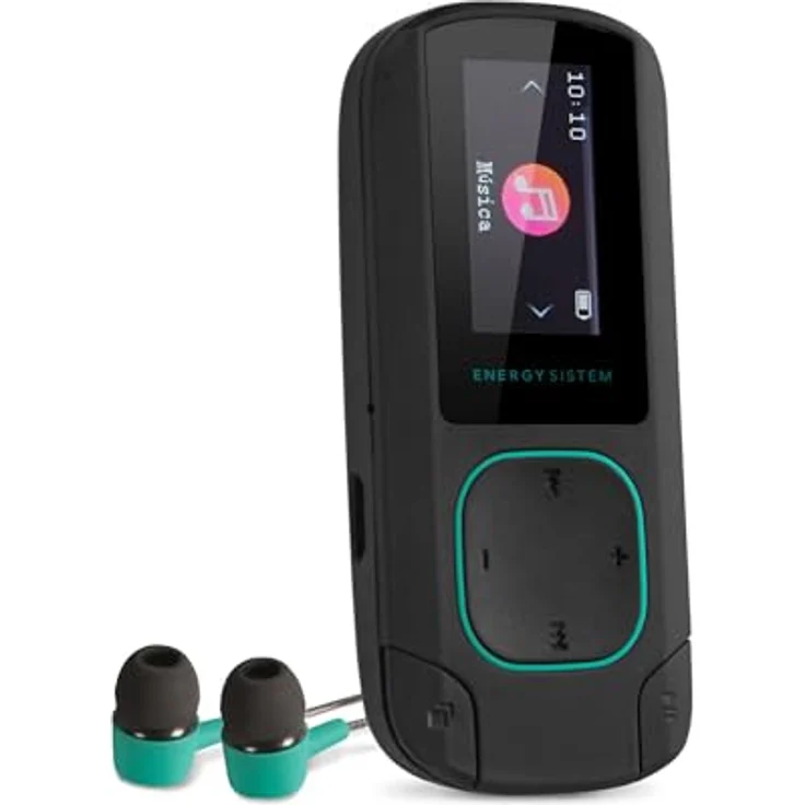 Energy Sistem MP3-Musikplayer mit LCD-Bildschirm, 8 GB, microSD-Karte, FM-Radio und In-Ear-Kopfhörern enthalten 66 x 28 x 18 mm Mint Detail – Bild 2