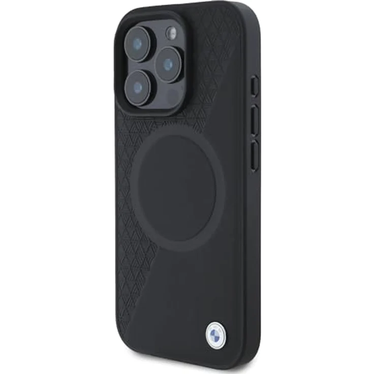BMW Sign Leather Half Textured Circle MagSafe Hülle für iPhone 16 Pro Max - schwarz – Bild 2
