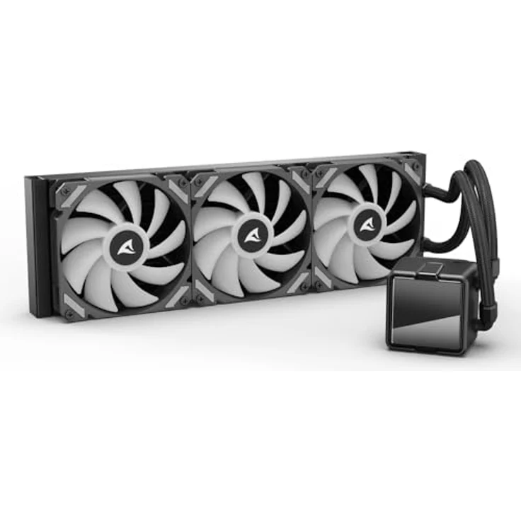 Sharkoon S60 ARGB AIO Black, 360-mm Wasserkühlung mit drei 120-mm-ARGB-PWM-Lüftern und Daisy-Chain-Anschlüssen – Bild 3