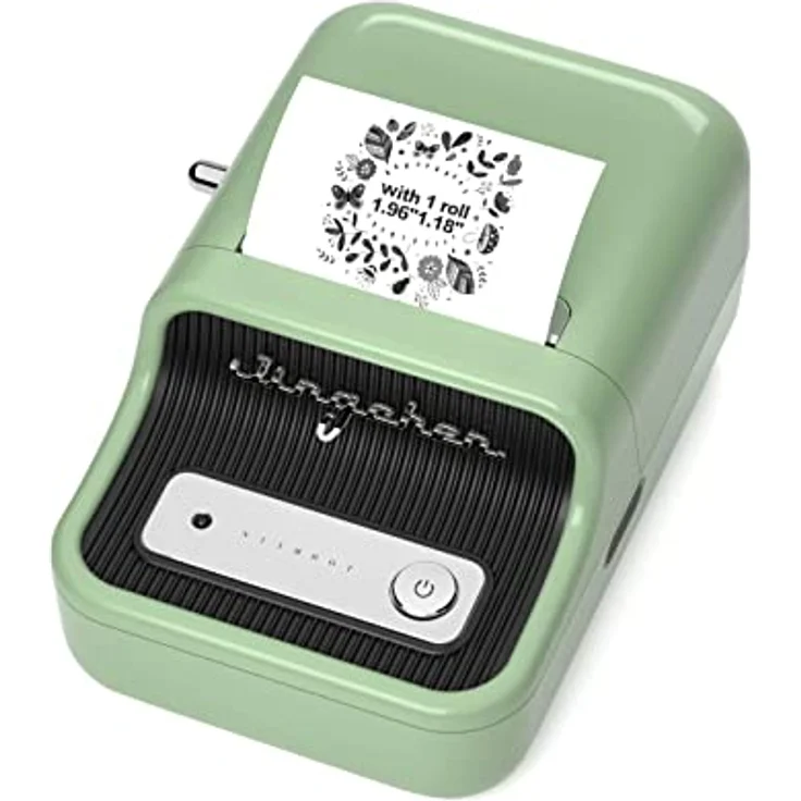 Etikettiermaschine mit 1 Rolle kostenlosem Klebeband NIIMBOT B21 Vintage 50mm Breite Business Thermo Label Drucker Etikett Writer für Home Office Organisation kommerzielle Nutzung (Grün) – Bild 1