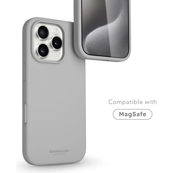 Vonmählen Soft Silicone Case Cover für Apple iPhone 16 Pro, Hellgrau, versandkostenfrei – Bild 2