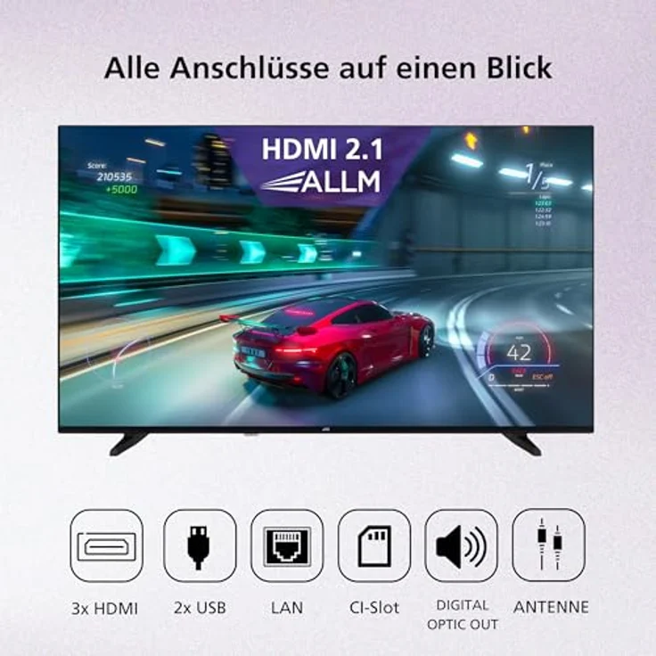 JVC LT-65VRQ3555, 65 Zoll 4K QLED Smart TV mit Dolby Vision HDR, Dolby Atmos, Alexa Sprachsteuerung und Triple Tuner – Bild 4