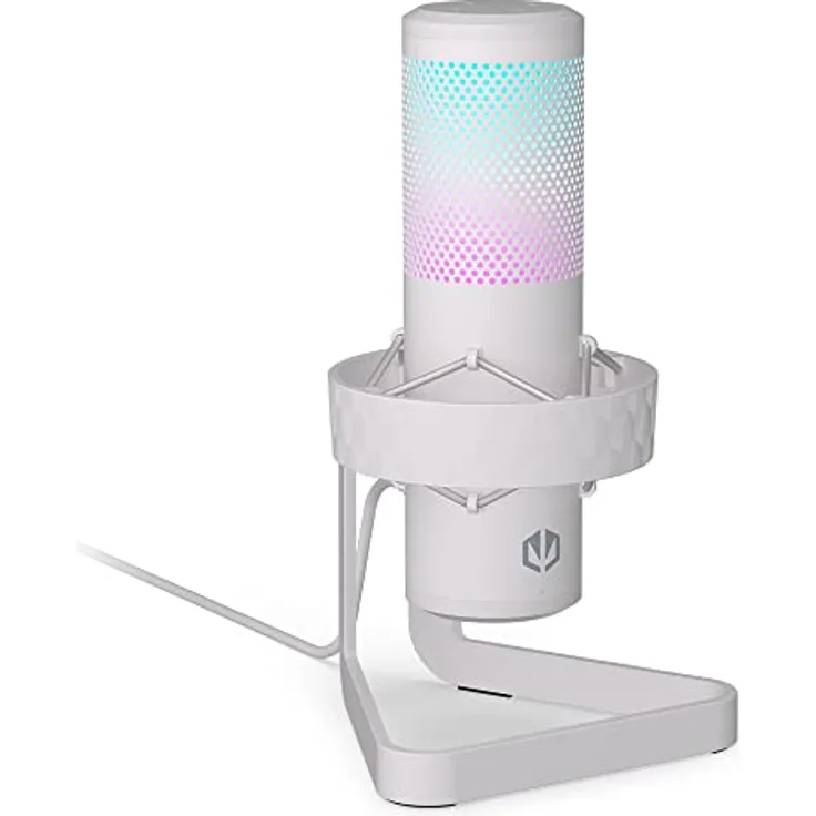 ENDORFY AXIS Streaming Onyx White, hochwertiges Mikrofon mit Kugelcharakteristik, RGB-Hintergrundbeleuchtung | EY1B007