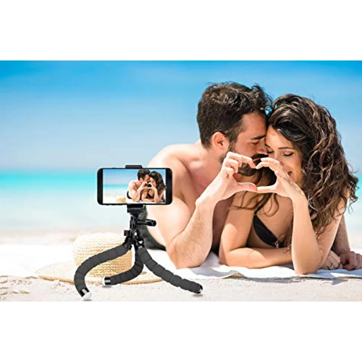 Handy Stativ Flexibel iPhone Stativ Halterung Kamera Stativ Mini Dreibeinstativ Reisestativ mit Bluetooth Fernbedienung für Iphone, Android Phones, Kameras, und GoPro – Bild 8