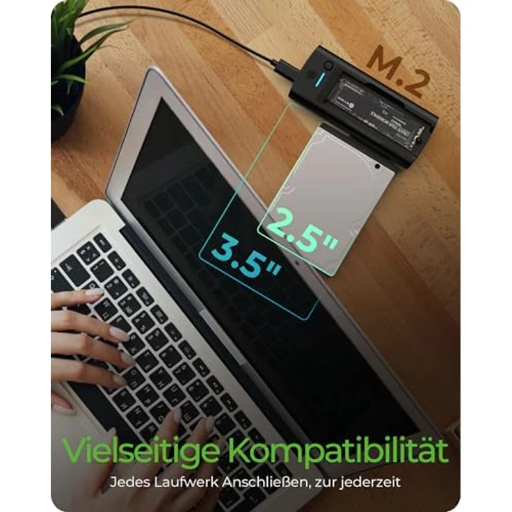 ICY BOX IB-180MS-C31 Dockingstation für NVMe M.2 SSD und SATA Laufwerk, USB Type-C, bis zu 10 Gbit/s, LED Statusanzeige, schwarz – Bild 3