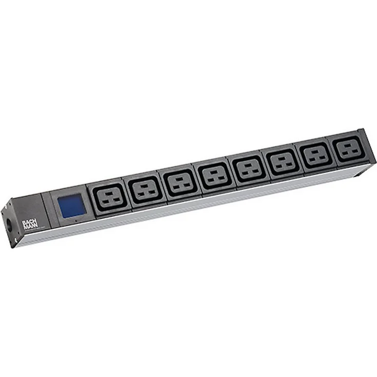 Bachmann BACHMANN 800.2154 - 48,30cm (19) 1HE 8 x IEC320 C19 Steckdosenleiste, Rack einbaufähig, Schwarz/Silber