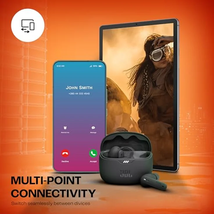 JBL Tune 245NC TWS wireless In-Ear-Kopfhörer mit Active Noise Cancelling (ANC) und Freisprechfunktion, schwarz – Bild 5