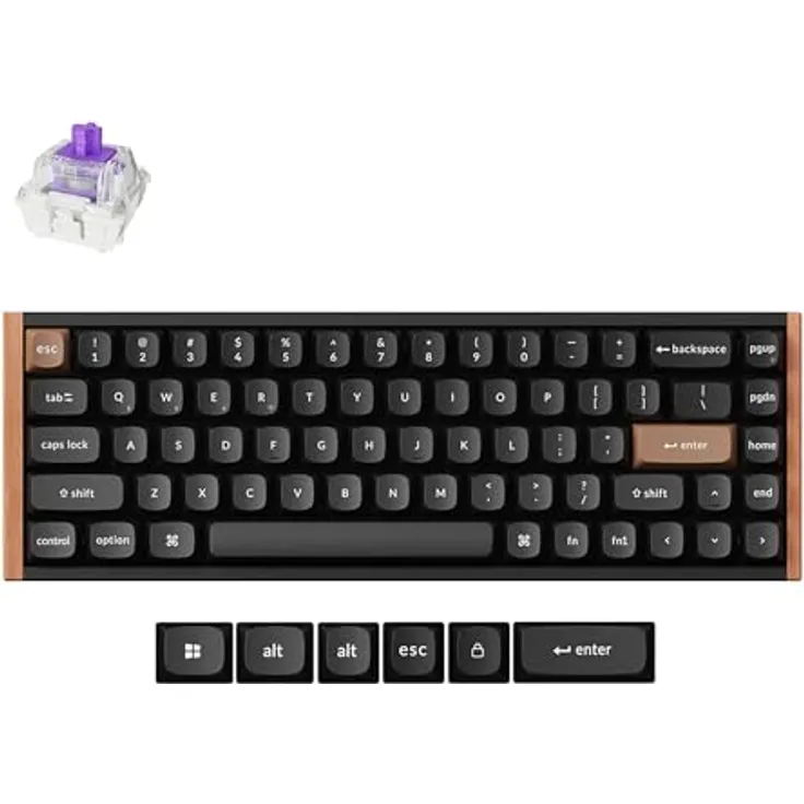 Keychron K6 HE Nebula Special Edition, Kabellose Mechanische Tastatur mit Gateron Double-Rail Magnetic Hall Effect Schaltern, Schwarz, RGB-Hintergrundbeleuchtung, 4000 mAh Akku
