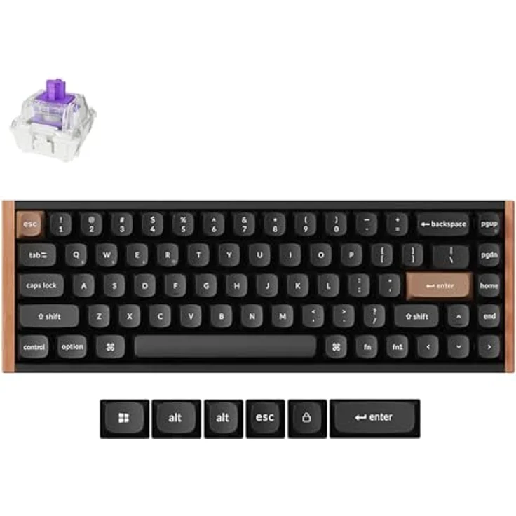 Keychron K6 HE Nebula Special Edition, Kabellose Mechanische Tastatur mit Gateron Double-Rail Magnetic Hall Effect Schaltern, Schwarz, RGB-Hintergrundbeleuchtung, 4000 mAh Akku – Bild 1