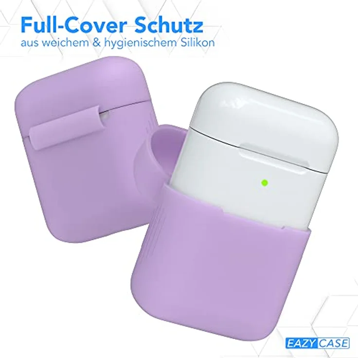 EAZY CASE - Schutzhülle für AirPods 1 & 2 Hülle Lila Silikon Case Stoßfest mit Deckel Schutz Antikratz Etui Cover rutschfeste Silikonhülle für Airpod Pro 1. / 2. Generation Silikoncase in Flieder – Bild 3