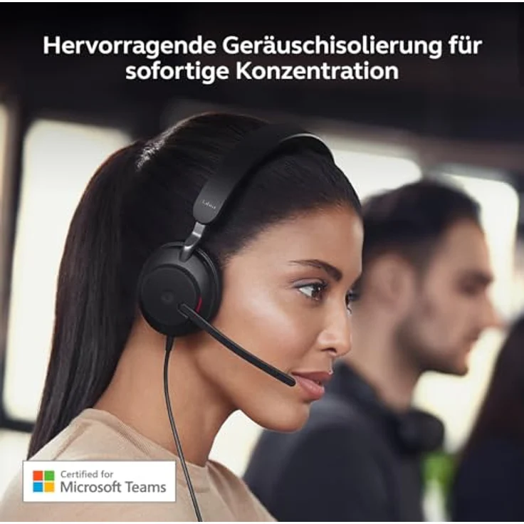 Jabra Evolve2 40 SE, USB-C / A schnurgebundenes Mono Headset, Microsoft Teams zertifiziert, herausragende Geräuschunterdrückung, maximaler Tragekomfort – Bild 3