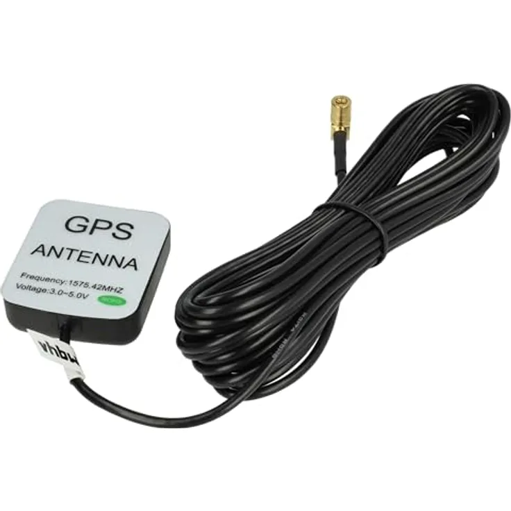 vhbw GPS Antenne für Ford MCD, MFD, MFD2, 5m Kabel, SMB-Anschluss, schwarz, hoher Empfang