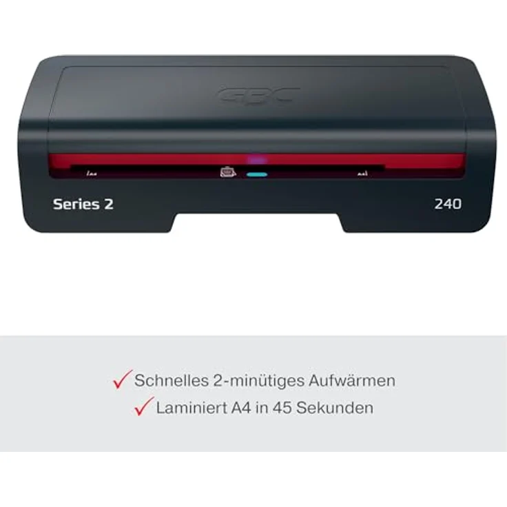 GBC Laminiergerät 240, A4 Laminiergerät mit 125 µm, 400 mm/min Laminiergeschwindigkeit, optischer und akustischer Bereitschaftsanzeige, Abschaltautomatik – Bild 5