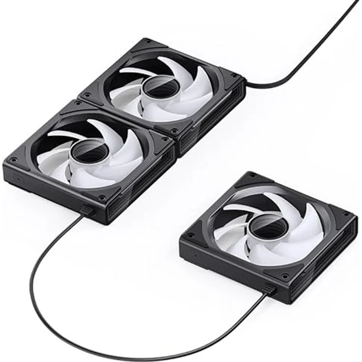 Jonsbo ZK-120B 3er-Pack Gehäuse-Lüfter, RGB - schwarz, 120-mm-PWM, bis zu 2.200 U/min, max. 36,6 dB(A) – Bild 4