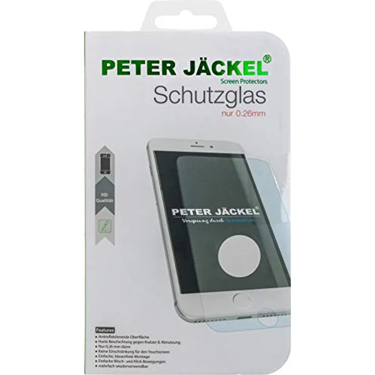 PETER JÄCKEL HD Glass Protector für Apple iPhone 15, Displayschutzfolie, nur 0,26 mm dünn