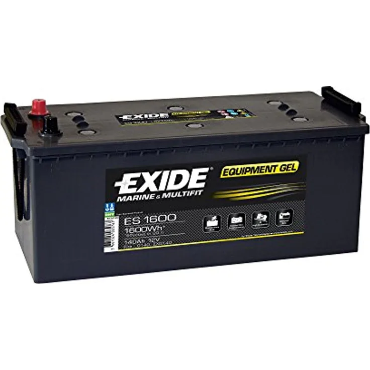 Exide ES1600 Equipment Gel, 12V 140Ah G140 Versorgungsbatterie, wartungsfrei, auslaufsicher, für Wohnmobile und Boote