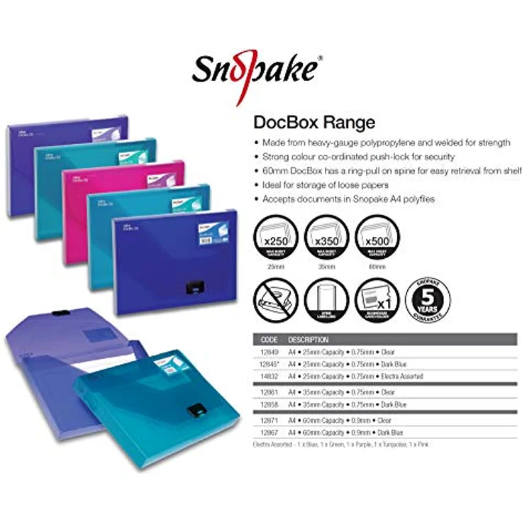 Snopake Dokumententasche, 25 mm 1 farblos – Bild 5