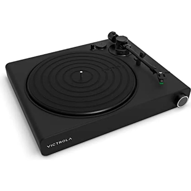 Victrola Stream Onyx Plattenspieler mit 3 Abspielgeschwindigkeiten| Funktioniert drahtlos mit Sonos-Geräten| Hochpräzise magnetische Kartusche | Mattschwarz | VPT-2000-BLK-INT – Bild 1