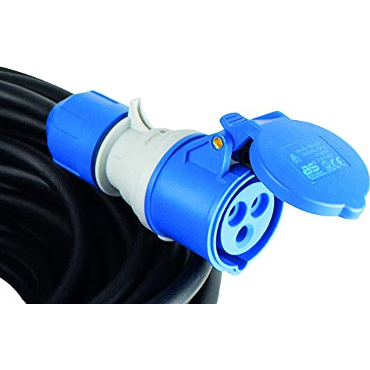 as - Schwabe CEE Camping -Verlängerungsleitung 25m mit neuer powerlight Spannungsanzeige, CEE-Stecker & -Kupplung, 3-polig, 230 V /16 A, Outdoor IP44 Spritzwasserschutz, Schwarz I 61409 – Bild 4