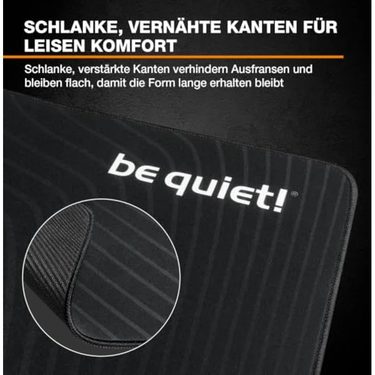 be quiet! Mousepad XL, Schwarz, Extra großes Gaming-Mauspad mit rutschfester Basis und glatter Stoffoberfläche – Bild 4