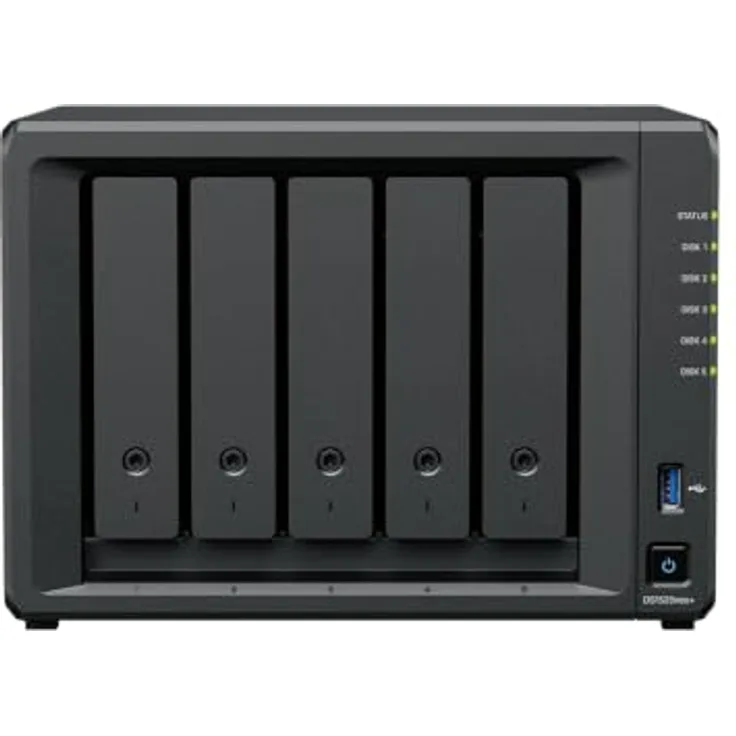 Synology DiskStation DS1525neo+ NAS 5-Bay, AMD Ryzen™ V1500B, 8GB DDR4 RAM, 2x 2.5G Ethernet, 2x M.2 SSD Steckplätze