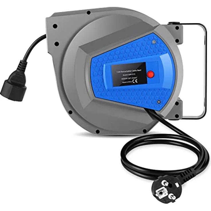 Professionelle Automatisch Einziehbare Kabeltrommel| 15m+1m An Der Wand Und An Der Decke Montierte Kabelaufroller| 180° Drehbare Kabel| für Innen- und Außenbereiche| 1500-3000W