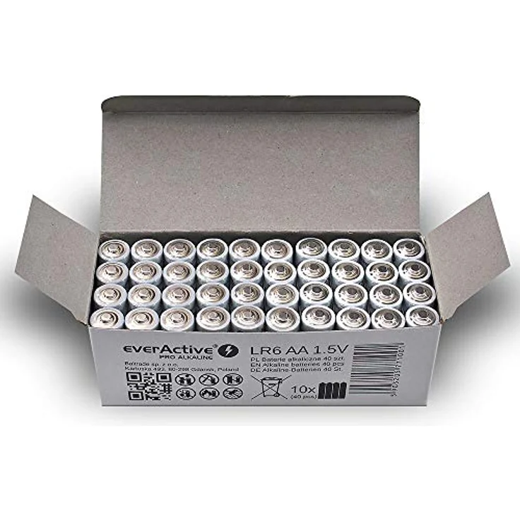 everActive AA Batterien 40er Pack, Pro Alkaline, Mignon LR6 R6 1.5V, höchster Leistung, 10 Jahre Haltbarkeit, 40 Stück – Bild 4