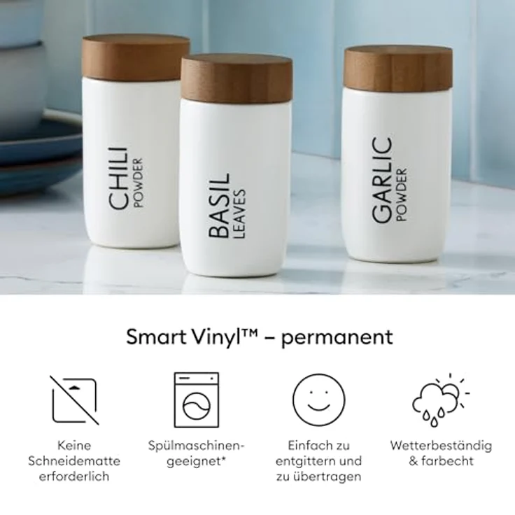 Cricut Smart Vinyl, permanentes Bastelpapier, mattiert, weiß, 33 cm x 3.7 m, spülmaschinengeeignet, wetterbeständig – Bild 3