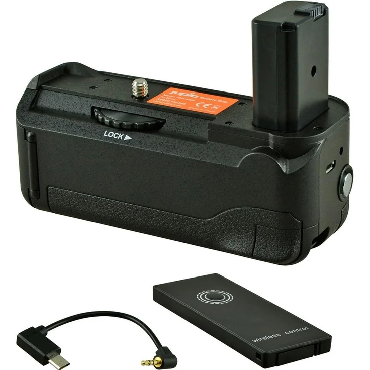 Jupio Battery Grip für Sony A6000 / A6300, Ergonomischer Batteriegriff mit Kabel für verbesserte Handhabung und verlängerte Aufnahmezeit