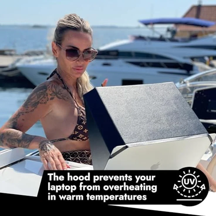 Philbert Design Philbert Sun Shade & Privacy Hood, Ultradünner Sichtschutz für 12-14" Laptops, Schwarz, Überhitzungsschutz, universelle Kompatibilität – Bild 6