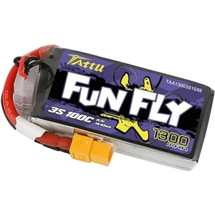 Tattu Akumulator Funfly 1300mAh 11,1V 100C 3S1P, leistungsstarke Lithium-Polymer-Batterie – Bild 4