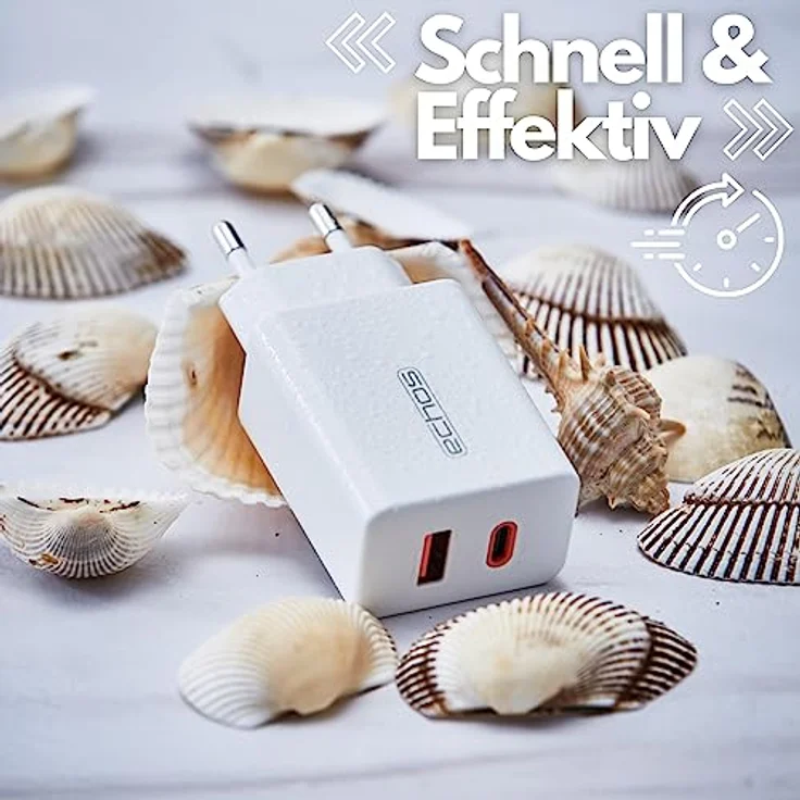 Echos 33W Dual Port Ladegerät USB C Schnellladegerät Power Netzteil PD PPS Ladegerät Schnelllader für Handys, Laptops und Tablets Mobiltelefon-Lader Smartphone-Aufladegerät Handy-Netzteil Ladekabel QC 3.0, Weiß – Bild 5