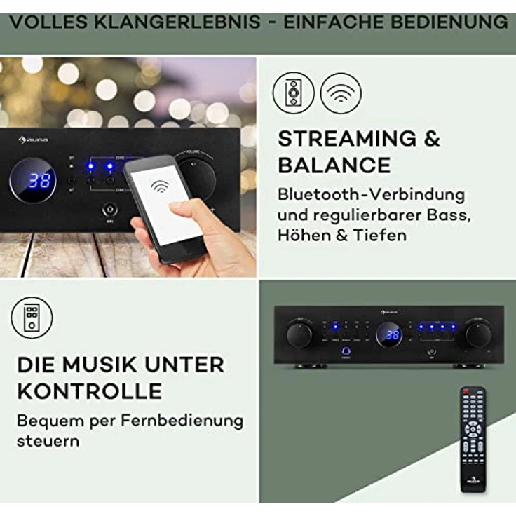 AMP-CD950 DG Digital-Multikanal-Verstärker 8x100W RMS BT Opt.-In Fernbedienung – Bild 4