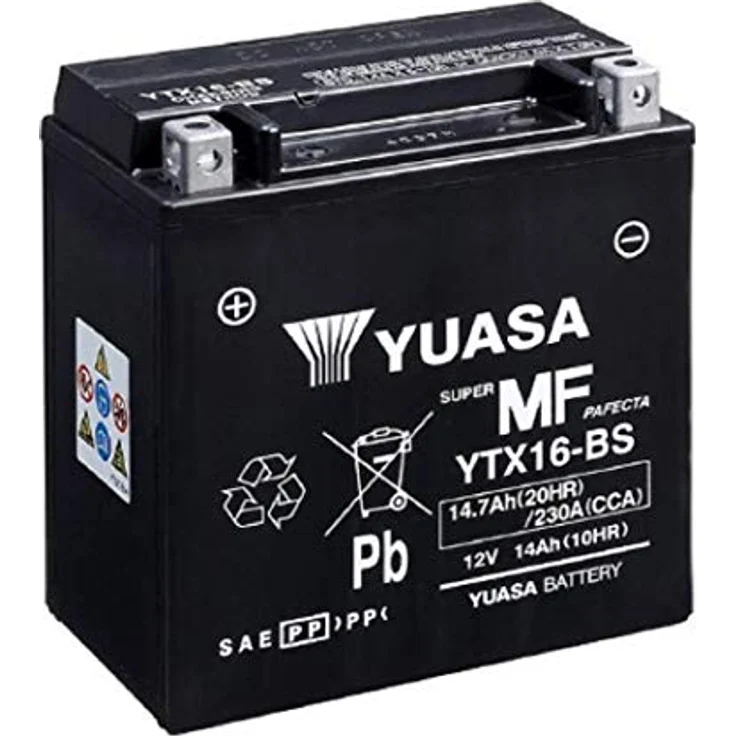 Yuasa YTX16 Motorradbatterie 12V 14Ah, wartungsfreie VRLA-Batterie für Motorräder und Geländefahrzeuge – Bild 2