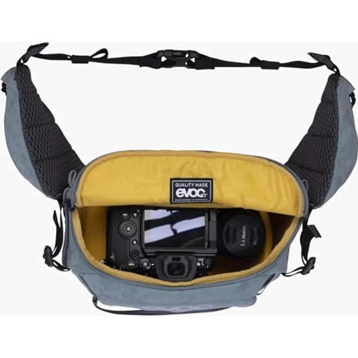 Evoc Hip Pack Capture 6L, Kamera Hüfttasche für Kompakt-Systemkameras, grau, mit Air Flow Contact System und Regenhülle – Bild 14