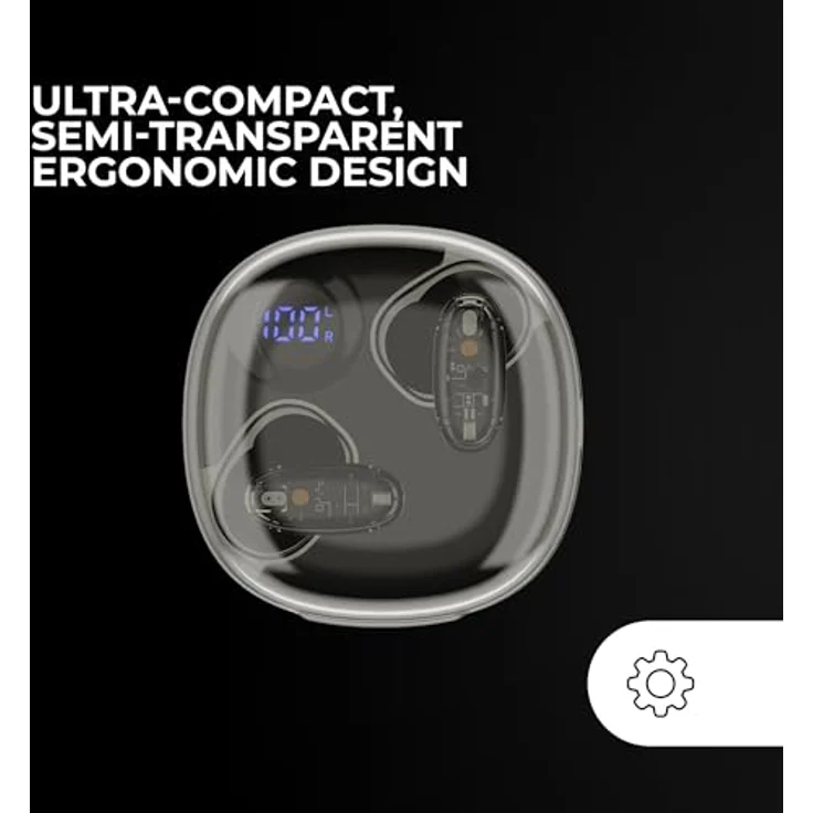 Mars Gaming MHIB2, Kabellose Bluetooth 5.4 Kopfhörer mit 24 Stunden Akkulaufzeit, Ergonomisches Design und LED-Anzeige, Schwarz – Bild 3