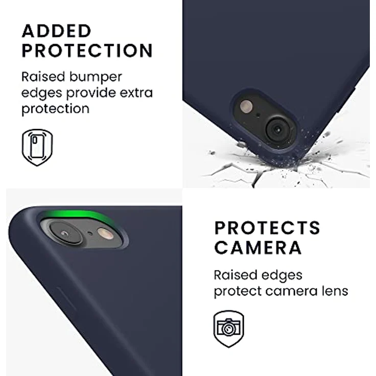 kwmobile TPU Case gummiert für Apple iPhone 7 / 8 Dunkelblau matt – Bild 3