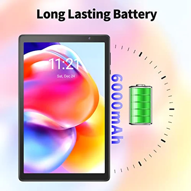PRITOM 10 inch Android 12 Tablet,2GB RAM, 32GB ROM, 6000Mah, Expand to 512GB, Quad Core Processor, 10 inch Tablet, Android Tablets HD IPS Screen, Camera, Wi-Fi, Bluetooth, Tablet PC(Dark Gray) – Bild 5