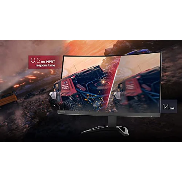 Lenovo G32qc-30 31,5" 2K Gaming Monitor 2560x1440 170Hz 350 nits 0,5ms Reaktionszeit HDMI DisplayPort AMD FreeSync Premium integr. Lautsprecher höhenverstellbar schwarz – Bild 4