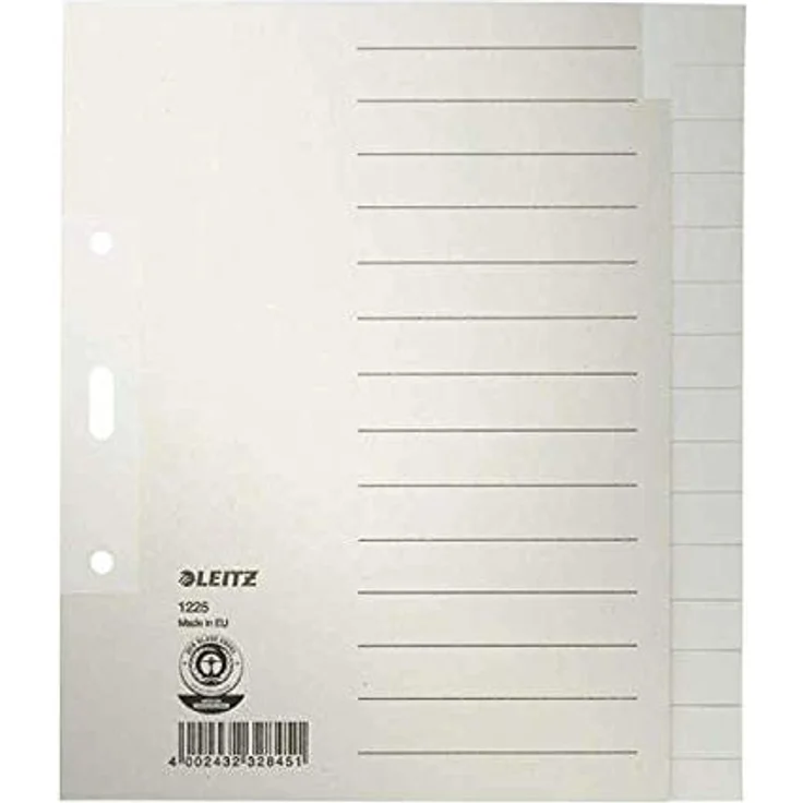 LEITZ Aktenordner, Papierregister Blanko A5, Überbreite, grau – Bild 2